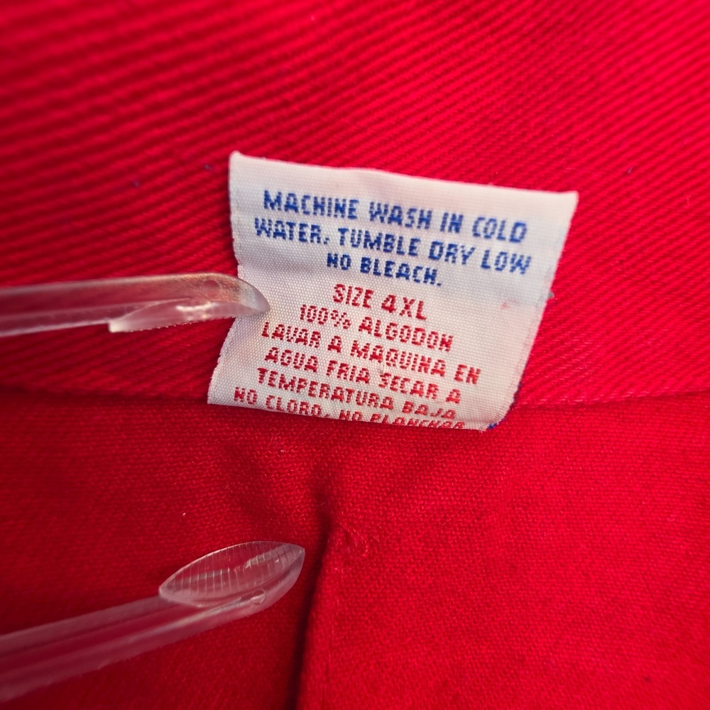 Vintage WATCH L.A. Red Denim Vest Womens 4XL USA Made Cotton Button Front - Picture 7 of 7